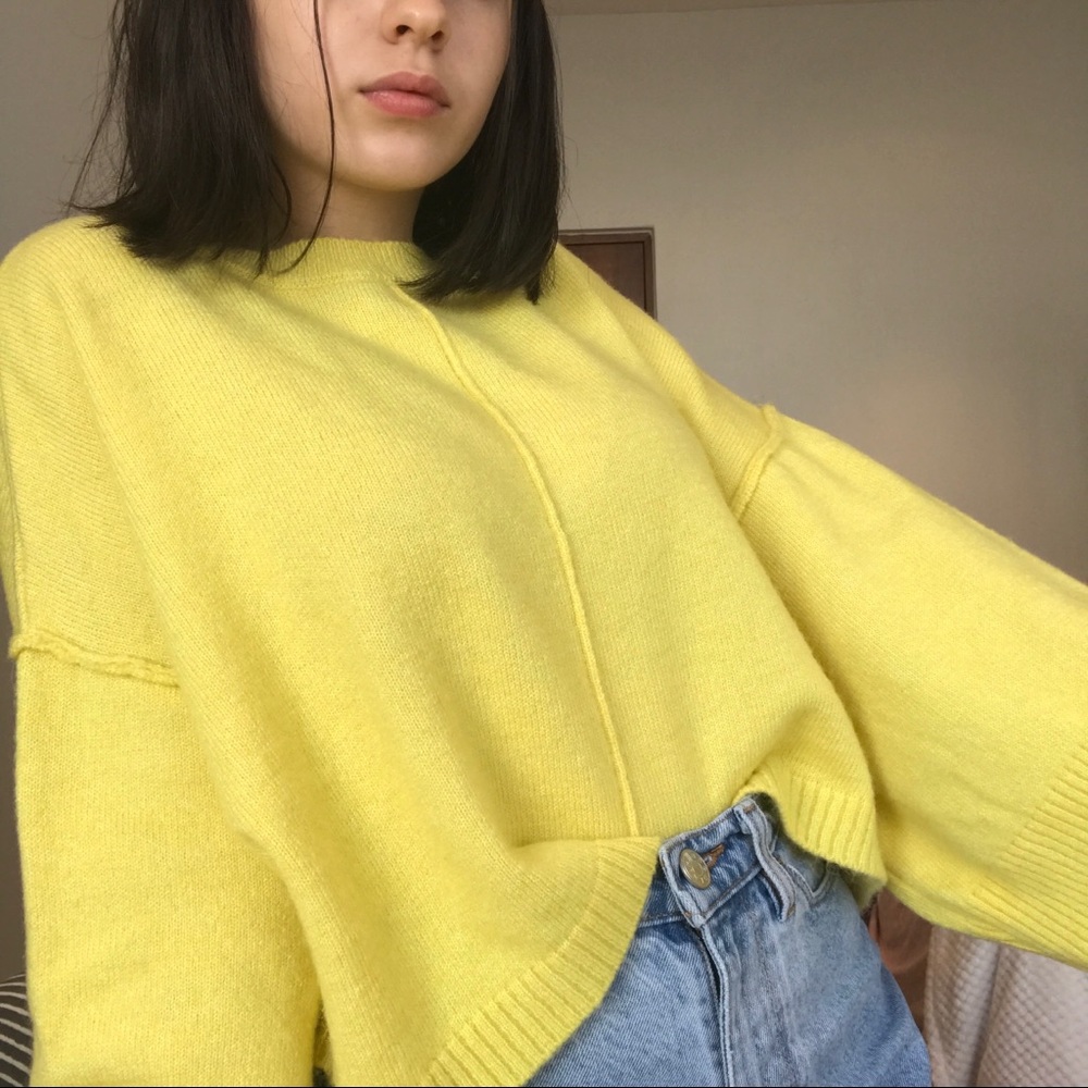 TOPSHOP oversized yellow sweater